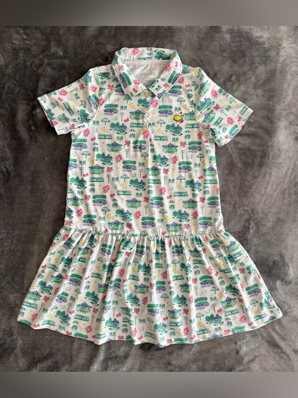 Masters Kids Golf Dress Girls Size S Augusta National Logo Short sleeves